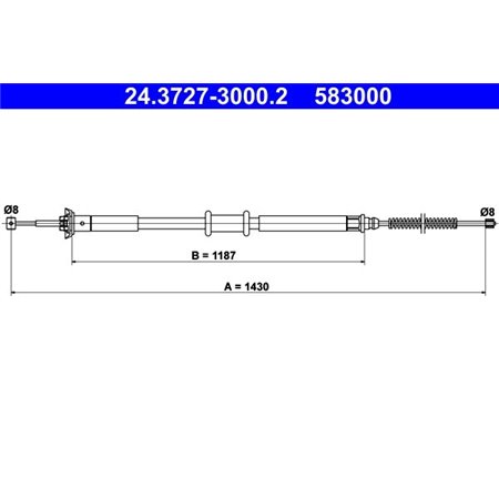 24.3727-3000.2 Cable Pull, parking brake ATE