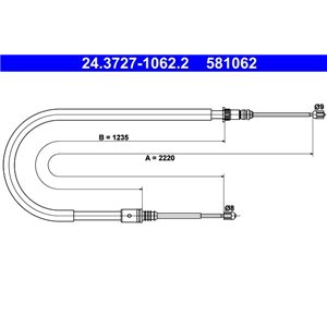 24.3727-1062.2  Handbrake cable ATE 