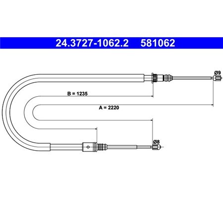 24.3727-1062.2 Cable Pull, parking brake ATE