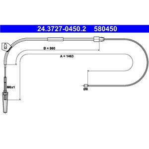 24.3727-0450.2  Handbrake cable ATE 