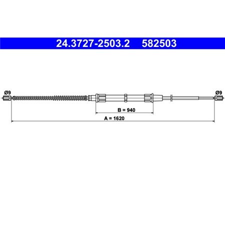 24.3727-2503.2 Kabeldragning, parkeringsbroms ATE