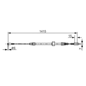 1 987 477 856  Handbrake cable BOSCH 