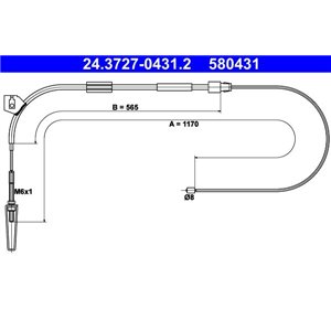 24.3727-0431.2 Kabeldragning, parkeringsbroms ATE - Top1autovaruosad