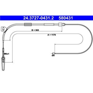 24.3727-0431.2  Handbrake cable ATE 