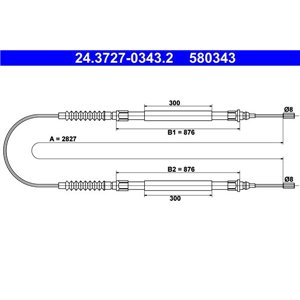 24.3727-0343.2  Handbrake cable ATE 