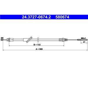 24.3727-0674.2 Тросик, cтояночный тормоз ATE - Top1autovaruosad