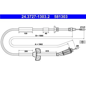 24.3727-1303.2  Handbrake cable ATE 