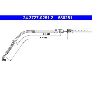 24.3727-0251.2  Handbrake cable ATE 
