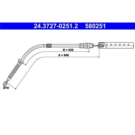 24.3727-0251.2 Cable Pull, parking brake ATE