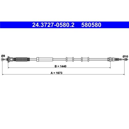 24.3727-0580.2 Cable Pull, parking brake ATE