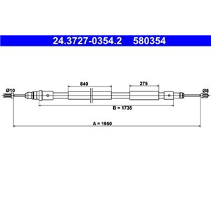 24.3727-0354.2 Cable Pull, parking brake ATE - Top1autovaruosad