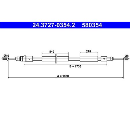 24.3727-0354.2 Kabeldragning, parkeringsbroms ATE