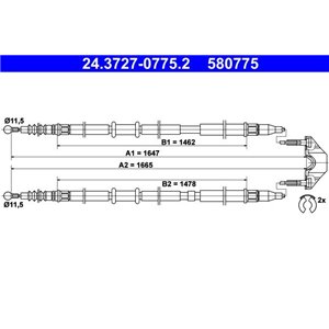 24.3727-0775.2 Тросик, cтояночный тормоз ATE - Top1autovaruosad