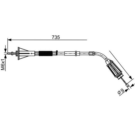 1 987 482 554 Cable Pull, parking brake BOSCH