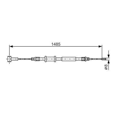 1 987 482 214 Cable Pull, parking brake BOSCH