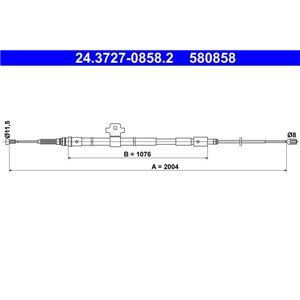 24.3727-0858.2  Handbrake cable ATE 