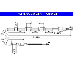 24.3727-3124.2  Handbrake cable ATE 
