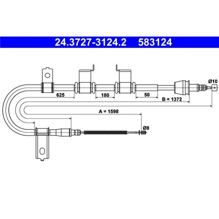 24.3727-3124.2 Cable Pull, parking brake ATE