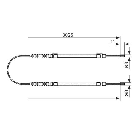 1 987 477 113 Kabeldragning, parkeringsbroms BOSCH