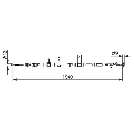 1 987 482 853 Cable Pull, parking brake BOSCH