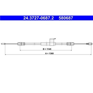 24.3727-0687.2  Handbrake cable ATE 