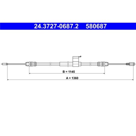 24.3727-0687.2 Cable Pull, parking brake ATE