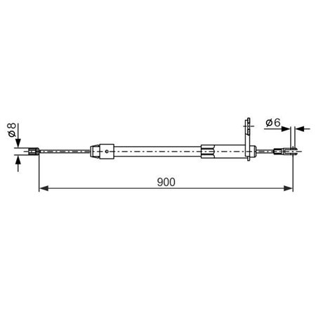 1 987 477 847 Kabeldragning, parkeringsbroms BOSCH