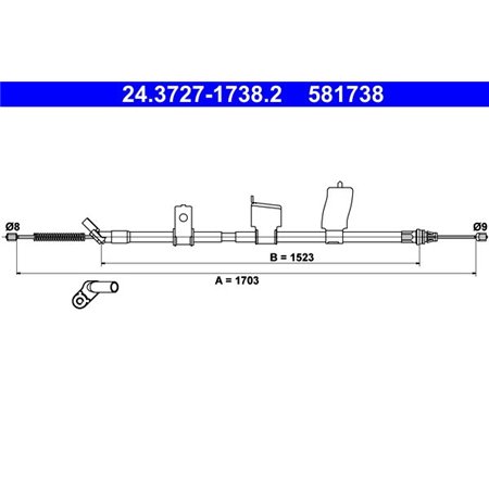 24.3727-1738.2 Cable Pull, parking brake ATE