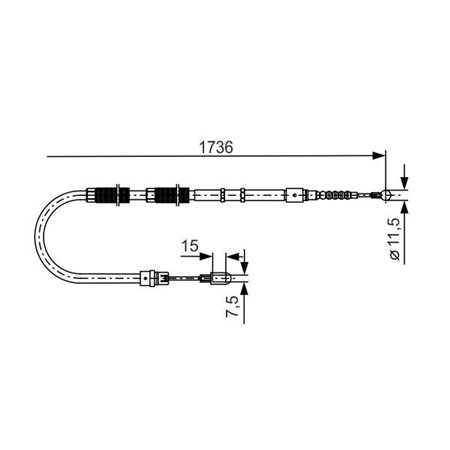 1 987 477 257 Cable Pull, parking brake BOSCH