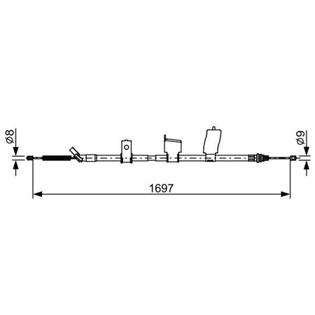 1 987 482 627 Cable Pull, parking brake BOSCH