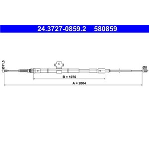 24 3727-0859 2  Handbrake cable ATE  - Top1autovaruosad