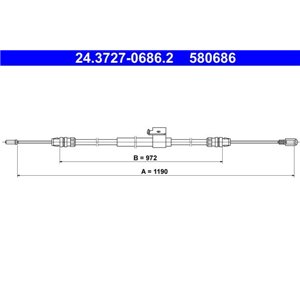 24.3727-0686.2 Cable Pull, parking brake ATE - Top1autovaruosad