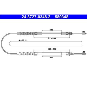 24.3727-0348.2  Handbrake cable ATE 