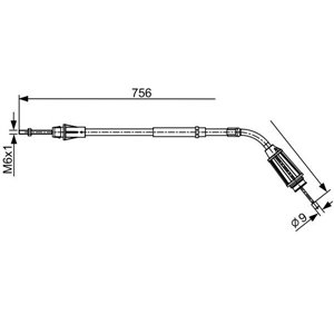 1 987 482 556  Handbrake cable BOSCH 