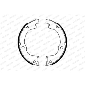 FSB4006 Brake Shoe Set, parking brake FERODO - Top1autovaruosad