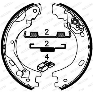 FSB4033 Brake Shoe Set, parking brake FERODO - Top1autovaruosad