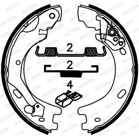 FSB4033 Brake Shoe Set, parking brake FERODO