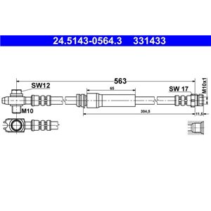 24.5143-0564.3 Тормозной шланг ATE - Top1autovaruosad