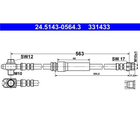 24.5143-0564.3 Brake Hose ATE