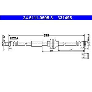 24.5111-0595.3  Flexible brake hoses ATE 