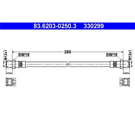 83.6203-0250.3 Brake Hose ATE