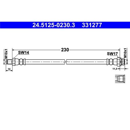 24.5125-0230.3 Brake Hose ATE