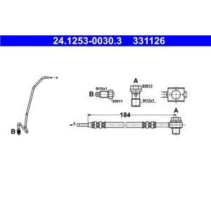 24 1253-0030 3  Flexible brake hoses ATE  - Top1autovaruosad