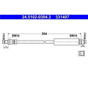 24.5102-0304.3 Bromsslang ATE - Top1autovaruosad