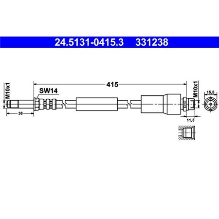 24.5131-0415.3 Brake Hose ATE