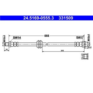 24 5169-0555 3  Flexible brake hoses ATE  - Top1autovaruosad