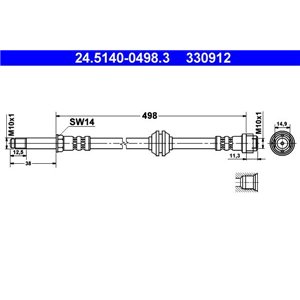 24.5140-0498.3 Pidurivoolik ATE - Top1autovaruosad