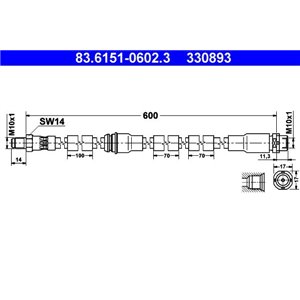 83 6151-0602 3  Flexible brake hoses ATE  - Top1autovaruosad