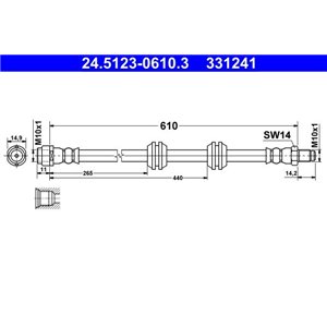 24.5123-0610.3  Flexible brake hoses ATE 