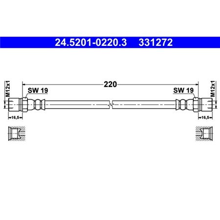 24.5201-0220.3 Brake Hose ATE